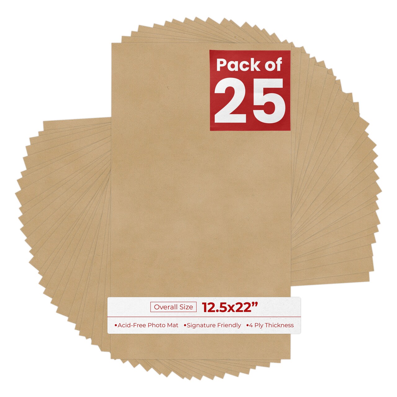 Beige Suede 12.5x22 Uncut Mat Board - Blank Sheets, No Opening